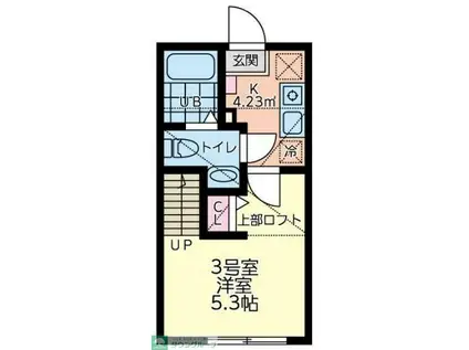 グローリーレジデンス拝島(1K/1階)の間取り写真