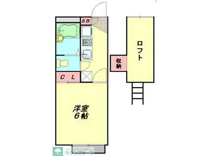 レオパレスオータム(1K/1階)の間取り写真