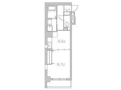 メゾンド・ヴェール(1DK/2階)の間取り写真