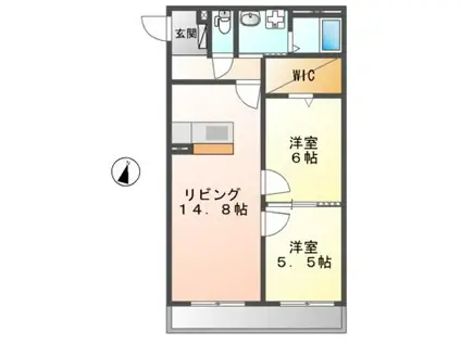 アルバコート(2LDK/1階)の間取り写真