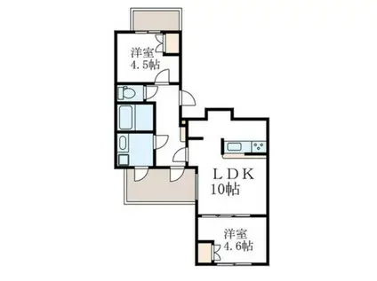 平町2丁目M(2LDK/3階)の間取り写真