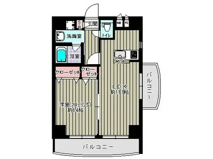 プラティ光が丘(1LDK/2階)の間取り写真