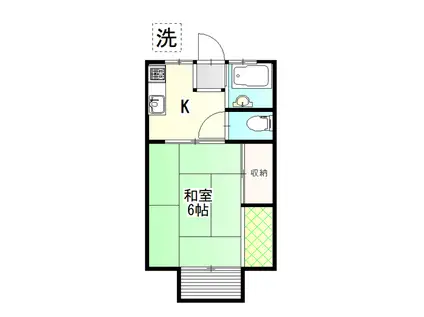 クリーンハイツ(1K/2階)の間取り写真