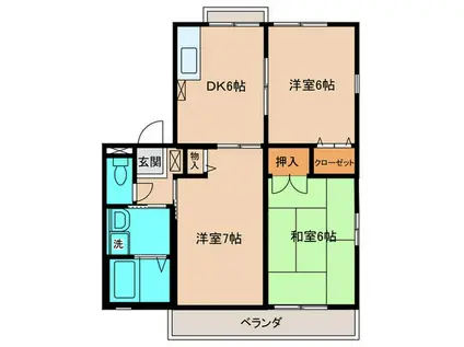 エスポワール(3DK/2階)の間取り写真