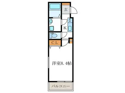NEXT LIFE 丹波口東(1K/2階)の間取り写真