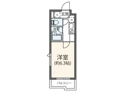ラ メゾン喜多見(1K/5階)の間取り写真