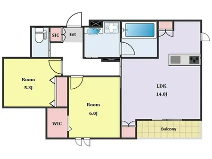 下馬4丁目メゾン(2LDK/2階)の間取り写真