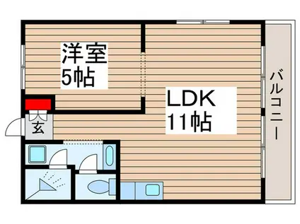 マンション市兵衛(1LDK/1階)の間取り写真