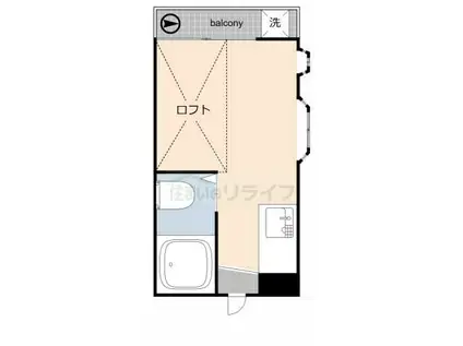 要町シティハイム1号棟(ワンルーム/2階)の間取り写真