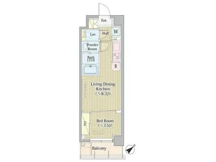 アヴォルトフェリーチェ蒲田サウス(1LDK/3階)の間取り写真