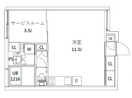 CITY WALK新江古田DUE(ワンルーム/4階)の間取り写真
