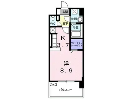 マーヴェラス駅南(1K/6階)の間取り写真