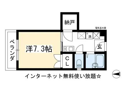 ECOLE天神森(1K/1階)の間取り写真