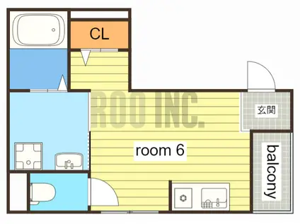 インタービレッジ青山一番館(ワンルーム/2階)の間取り写真