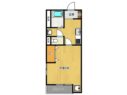 アベニューII(1K/2階)の間取り写真