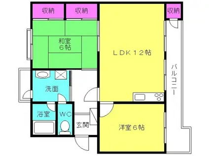 レオパレスI(2LDK/2階)の間取り写真
