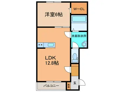 RUTILE II(1LDK/3階)の間取り写真