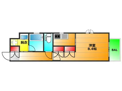カイセイ本町(1K/2階)の間取り写真