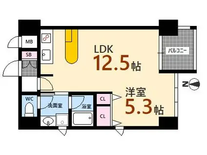 CREA RESIDENCE(1LDK/7階)の間取り写真