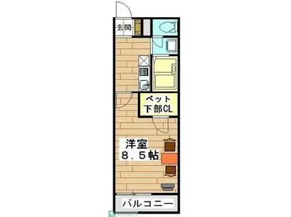 レオパレスエミールプラザ(1K/4階)の間取り写真