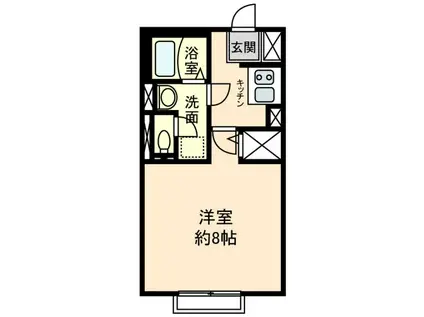 ネバーランド(1K/2階)の間取り写真