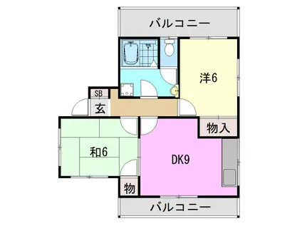 今井第二マンション(2LDK/4階)の間取り写真