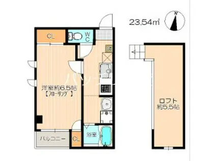 イルグラッツィア東公園II(1K/2階)の間取り写真