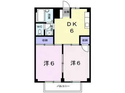 シティハイツ白石(2DK/2階)の間取り写真