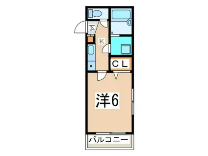 ヴィラ・ソレイユ(1K/2階)の間取り写真