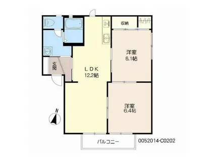 ピアッツア若楠(2LDK/2階)の間取り写真