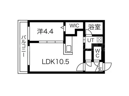 ジェルム東札幌(1LDK/3階)の間取り写真