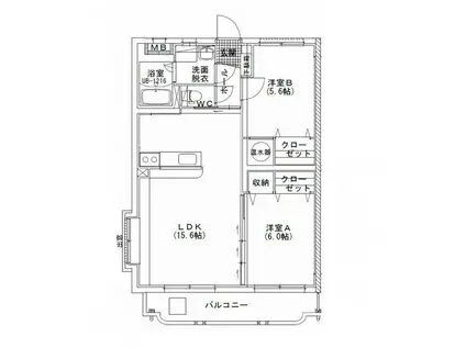 ユーミー須賀(2LDK/3階)の間取り写真