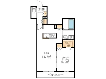 MANOA湘南(1LDK/2階)の間取り写真