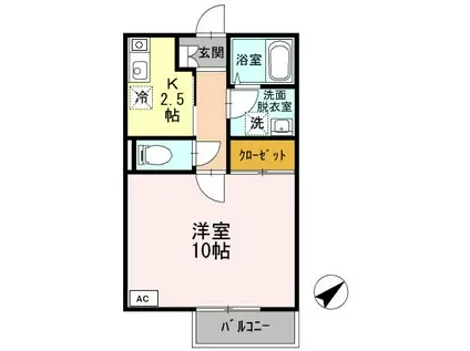 エフハウス納台二番館(1K/2階)の間取り写真