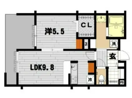 LAPLAGE鎌倉(1LDK/2階)の間取り写真