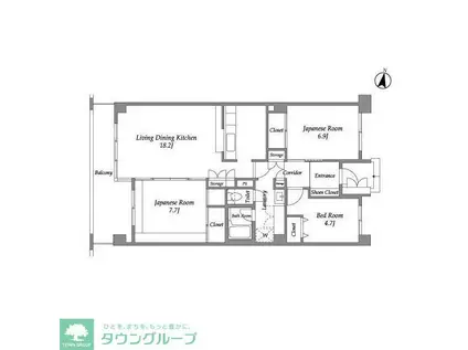 テレパレス西千葉(3LDK/5階)の間取り写真