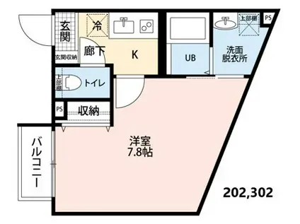 JEUNESSE5(1K/2階)の間取り写真