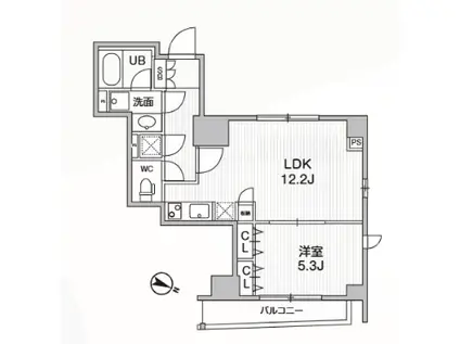 CAVANA八丁堀 CAVANA八丁堀(1LDK/9階)の間取り写真