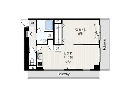 コンフォートヴァレー(1LDK/4階)の間取り写真