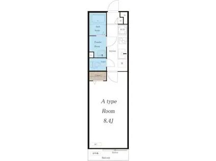 リブリ・湘南海岸(1K/2階)の間取り写真