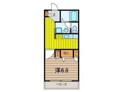 ベルヴュー(1K/2階)の間取り写真