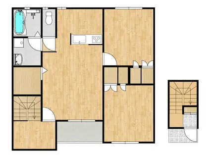 ボヌールKA棟(2LDK/2階)の間取り写真