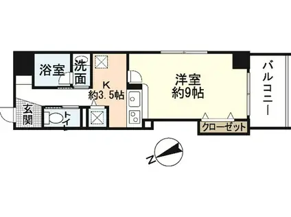 アルファレガロ天満公園(1K/8階)の間取り写真