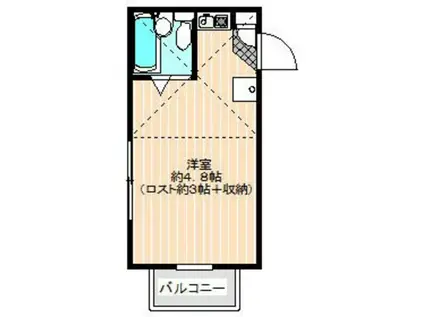 ジョイフル下末吉(ワンルーム/1階)の間取り写真