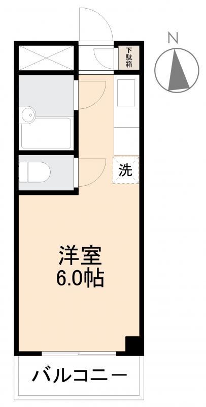 コーポ川添(ワンルーム/3階)の間取り写真