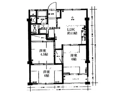 泉ヶ丘コーポラス(3LDK/5階)の間取り写真