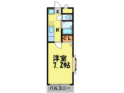 ホワイトシャトー大橋7番館(1K/3階)の間取り写真