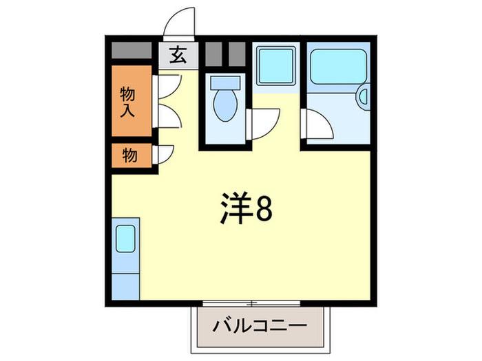 ヴィラ上ヶ原(ワンルーム/1階)の間取り写真