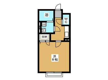 エクセルIX(1K/2階)の間取り写真