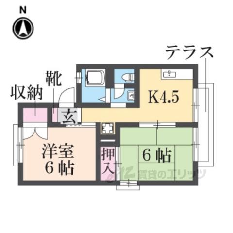 セジュールつつみA棟(2DK/1階)の間取り写真